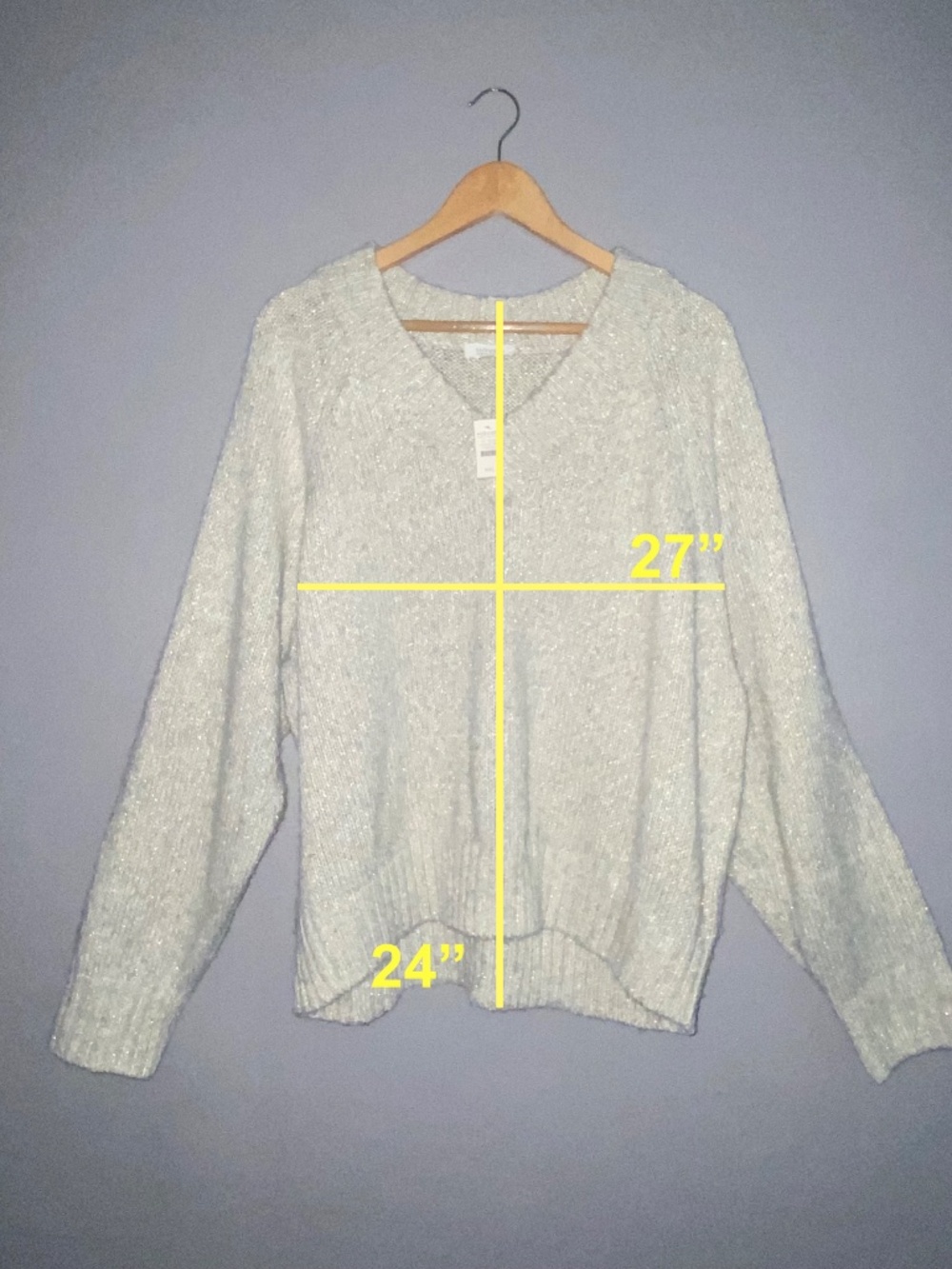 Shimmer HAVEN Well Within Chunky V-neck Heavy Winter Sweater XXL